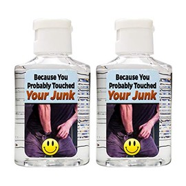 Witty Yeti Because You Probably Touched Your Junk Hand Sanitizer 2 Pack. I Don’t Know Where Your Hands Have Been! Hilarious Travel Size Bottles Are a Funny Gag Gift Idea & Adult Stocking Stuffer