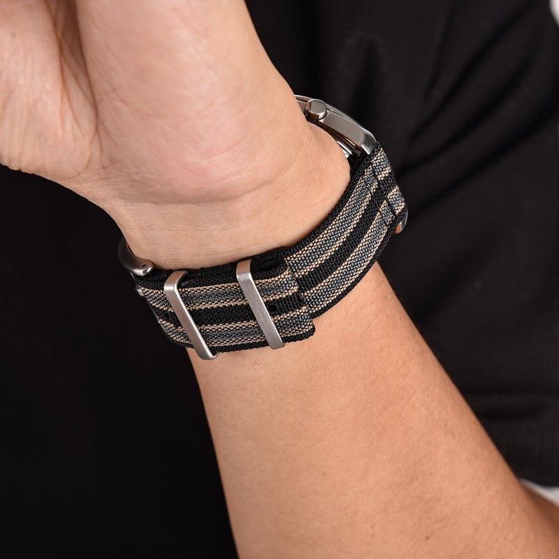 JWNSPA Two Piece Quick Release Ballistic Ribbed Nylon Watch Strap,18/20/22