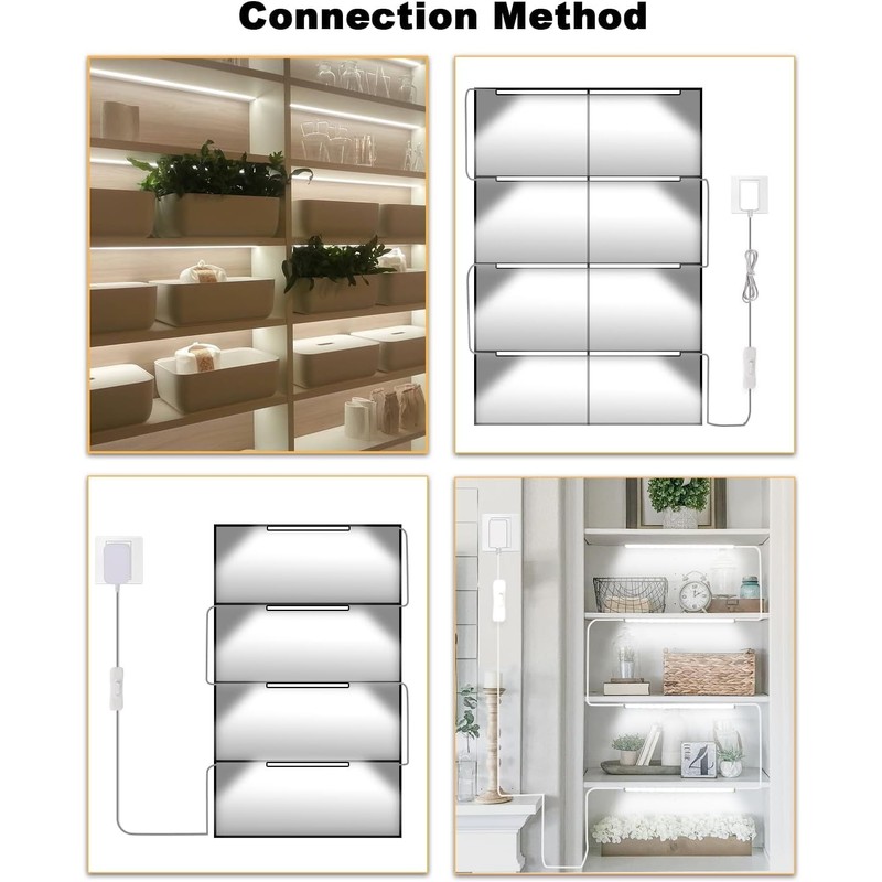 LED Under Cabinet Lighting 6pcs 30cm Seamlessly Linkable Strip Light