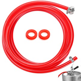 10ft Beer CO2 Gas Line Tubing for Kegerator ID 5/16" Keg Gas Line Red PVC CO2 Gas Hose with OD 5/16" Barb Fittting for Draft Beer Home Brewing
