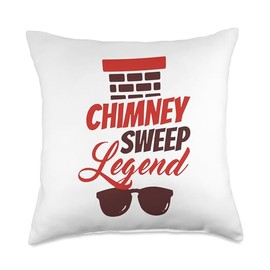 Chimney Sweeping & Cleaner Designs Legend, Chimney Sweep Sweeper Throw Pillow, 18x18, Multicolor