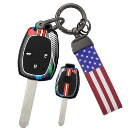 ontto luminous car key fob cover fit for Honda CR-V 2007-2013 Civic 2006-11 Accord 10-11 Odyssey Fit Ridgeline Insight key holder Metal Smart Shell case keyring keychain Accessories 3 buttons Black 3