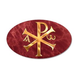 CafePress Chi Rho Wall Decal 35"x21" Oval Wall Decal, Vinyl Peel, Reusable Cling