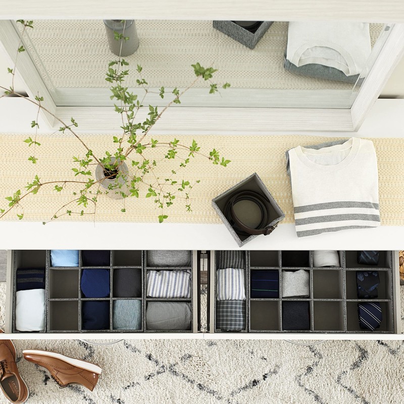 Household Essentials Graphite Small Square Organizer Boxes for Storage |