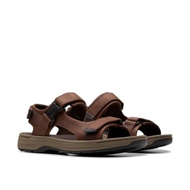 Clarks Men's Saltway Edge Sandal, Dark Brown Leather, Size 11