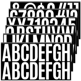 24 Sheets 400 PCS 2.5 inch Large Vinyl Letter Stickers for Outdoor White, Big Alphabet Stickers Mailbox Numbers Stickers for Poster, Bulletin Board, Letter Board Sign, Truck, Fabric, Craft (2.5 ", White)