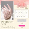 Goiern 3D Flower Fake Nails Square Pink French Press On