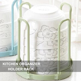 Junfamilee White Dinnerware Bowl Plate Racks Holder Plastic Drain Rack Dish Storage Display Stand Drying Shelf Tableware Drainer Rack Kitchen Organizer Dish Racks Racks and Holders(5.5 * 5.8 in)