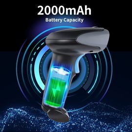 Posunitech Wireless 1D 2D QR Handheld Barcode Scanner 3 in 1 Bluetooth & 2.4GHz Wireless & USB Wired Connection for Supermarket, Mobile Payment, Store, Warehouse