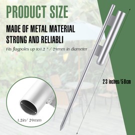 Blulu 8 Pcs 23 Inch Independence Day Feather Flag Pole Ground Stake Heavy Duty Yard Flag Stand Banner Stakes for Swooper Flutter Outside Residential Garden Lawn Feather Base