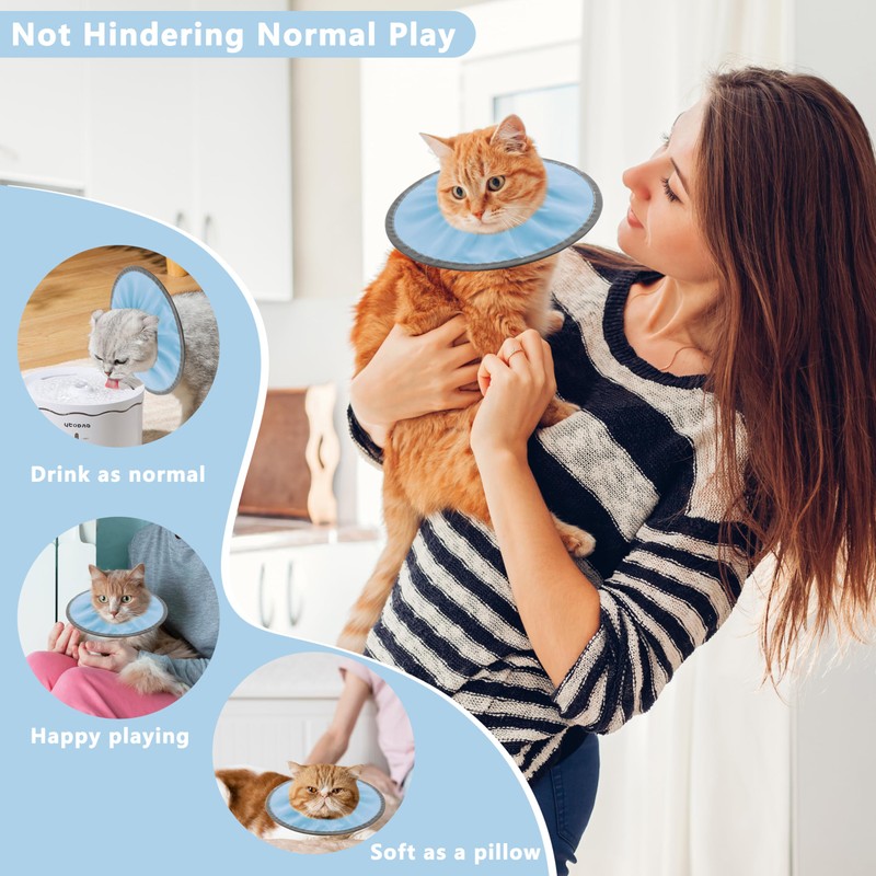 Seyezo Lightweight Cat Cone Collar Soft, Soft Comfortable Cat Recovery
