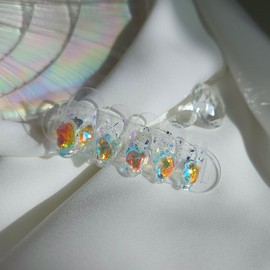 Sunset Ice Nail Handmade Nail Tip - Coffin Egg / 썬셋 얼음네일 수제네일팁 - 코핀에그