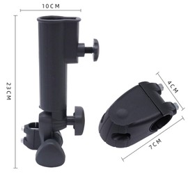 Norhogo Adjustable Golf Cart Umbrella Holder, Golf Accessories, Universal Golf Umbrella Holder fits all Models Accessory, golf trolley umbrella holder for Golf Push Cart Handles- Black-need punch