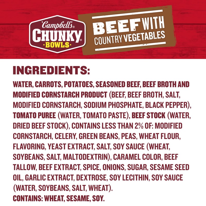 Campbell's Chunky Soup, Beef Soup with Country Vegetables, 15.25 oz