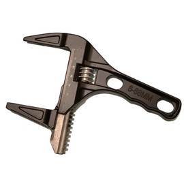 Adjustable Wrench, 0.27 - 2.7 inches (6 - 68 mm), Large Opening Wide, Short Shank Wrench, Wide, Repair Tool, For Bathrooms, Kitchens, Waters, Plumbing, With 0-2.8 inches (0 - 70 mm) Scale (Black)