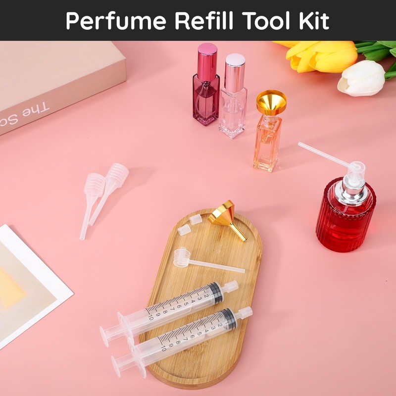 Segbeauty 8pcs Perfume Refill Kit, 10ml 0.34oz Plastic Perfume Travel