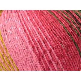 Lot of 4 x 100gr Skeins Ice Yarns Summer Color (70% Cotton 30% Viscose) Yarn Khaki Shades Pink Shades