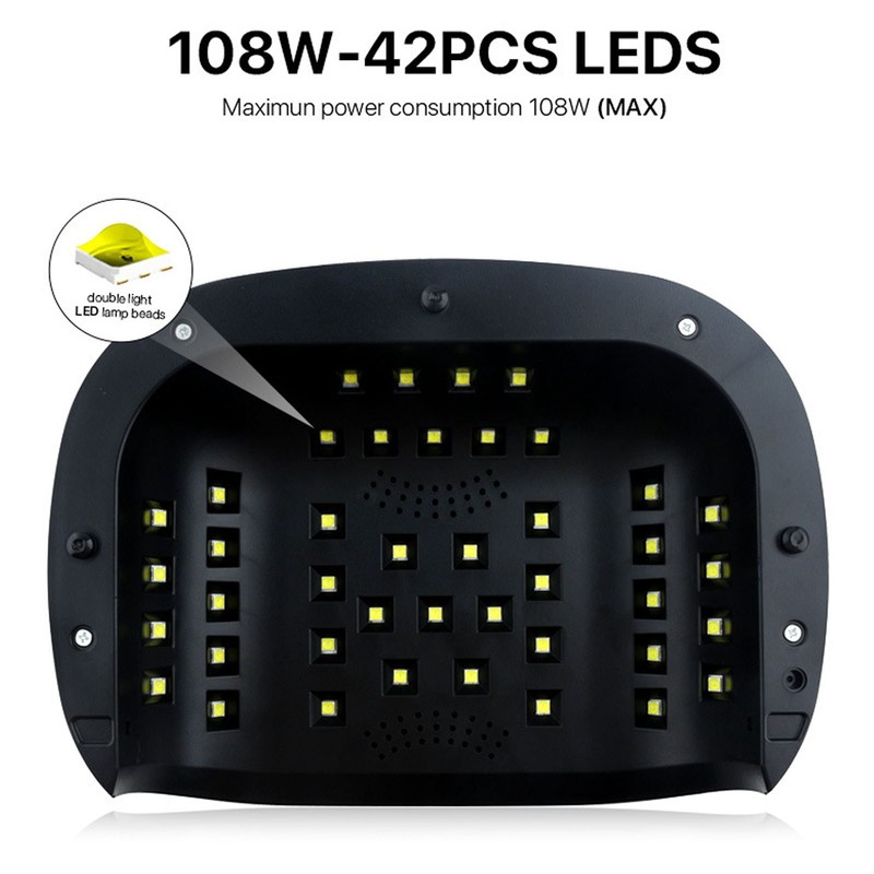 Nail Lamp 108W 4 Modes 42pcs Light Chips Professional LED