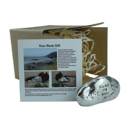 Pirantin 13th Anniversary You are My Rock Gift Idea - Solid Metal Heavy Polished Rock Gift for 13 Year Anniversary