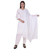 Ladyline White All over Hakoba Style Chikan Embroidered Salwar Kameez