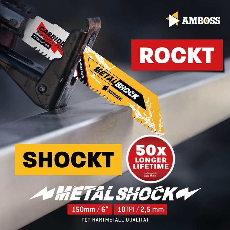 AMBOSS METAL SHOCK - 3 x reciprocating saw blade length