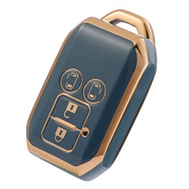 YANMW New Hustler Key Case Compatible Suzuki Smart Key Case Svesia Key Cover Wagon Swift Hybrid Crosby Key Holder TPU (4 Buttons, Blue)