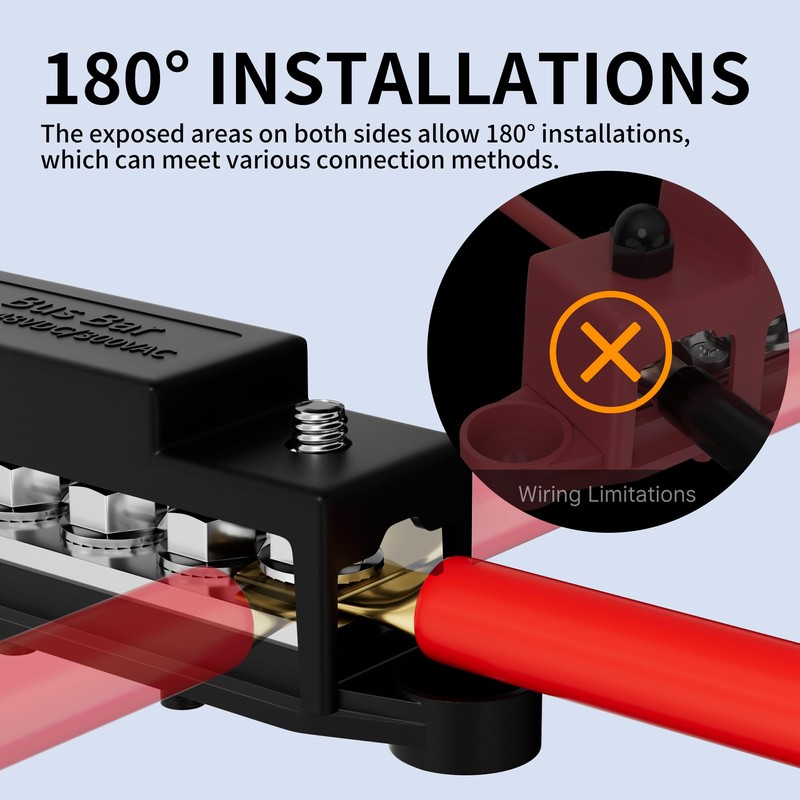 RVBOATPAT 275A Bus Bar 12V Power Distribution Block Car Audio