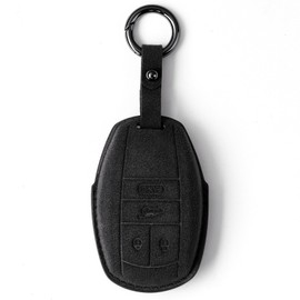 CGZOWYU Premium Suede Leather Key Fob Case Cover Fit for Bentley Bentayga Flying Spur GT 2018-2021 With Keychain