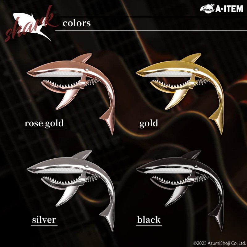 A-ITEM Shark Guitar Capo Capotasto Shark Shaped Guitar Access Metallic