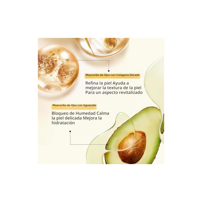 Parches Ojos de Aguacate con Colageno - Contorno de Ojos