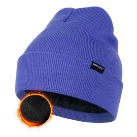 Wmcaps Classic Hat Men Women Warm Fleece Winter Hat Knitted Hat Winter Warm Soft Stretchy Breathable Gifts Men Women Cool Things, Purple-blue