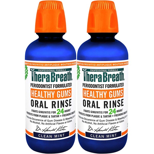 TheraBreath 24 Hour Healthy Gums Periodontist Formulated CPC Oral Rinse, 16 Ounce (Pack of 2)