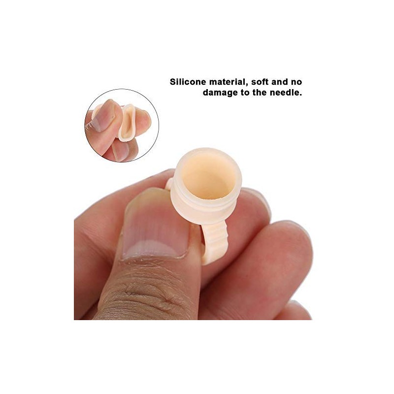 Pack of 100 Disposable Eyebrow Tattoo Ring Ink Cup Microblading