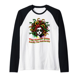 Petrify the Patriarchy Medusa The Female Gaze Snake Costume Raglan Baseball Tee