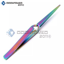ODM Multi Rainbow Color 3D Eyelash Extension Tweezers X Type Fine Point 4.5" Jewelry