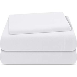 Utopia Bedding Bed Sheet Set - Jersey Knit Sheets 3 Piece Twin Jersey Sheet Set â Jersey Cotton Blended Bed Sheets â Soft Stretch Sheets - Jersey Bed Sheet Set (Twin, White)