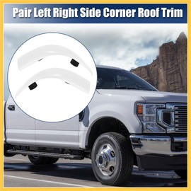 REPAIROCK 1 Pair Car Left Right Side Pillar Decorative Cover No.YC3Z2551729PTM/YC3Z2551728PTM for Ford F250 F350 F450 F550 1999-2007 White Auto Replacement Parts