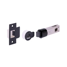 HANDLEZONE® 76mm Passage Bullet Latch, Round Designer Mortice Latch, Catch for Internal Timber Doors - Black Matt - 57mm Backset