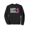 Happy FriYay Purple Grinning Striped Cat 13th On Friday Sweatshirt