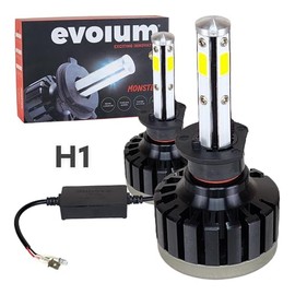 Evolum Monster Kit de Focos Led 12500 Lumenes Luz Blanca Automotriz Cuatro Caras Iluminación 360° Todas Las Medidas Auto Faros Delanteros Iluminación 