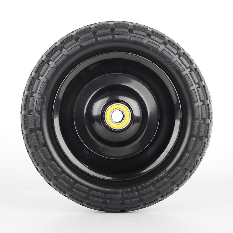 GICOOL 10" Flat-free Solid Tire and Wheel Replacement 4.10/3.50-4, with
