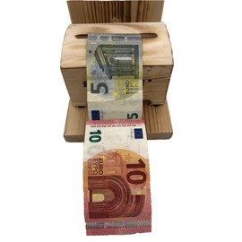 Topping-out ceremony gifts souvenir house – iron reserve money box money gift – the funny gift idea to give money packaging – text b/w Alles Gute zum Topping-out ceremony