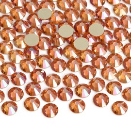 Jollin 2880 Pieces Flatback Rhinestones Glue Fix Crystal Glass Diamantes Gems for Crafting Nail Art Crafts Decorations Clothes Shoes 1.8 mm (ss5, Amber)
