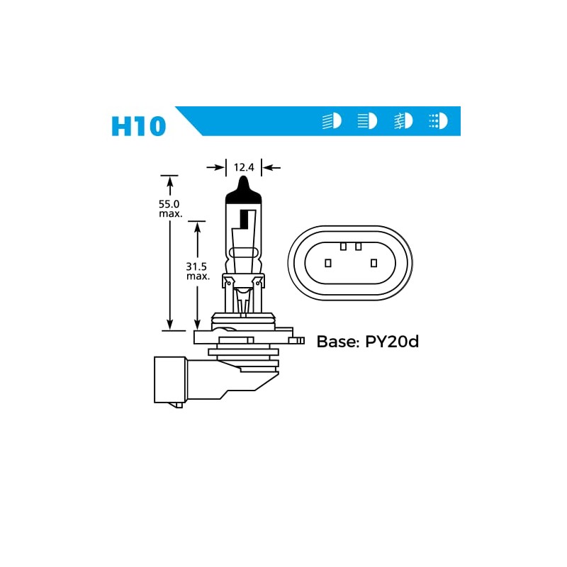 Simply S710 H10 Car Headlight Bulb, 12V, 42W, Comply with