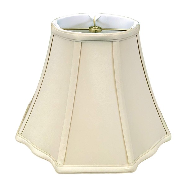 Royal Designs, Inc. BSO-701-14BG Flare Bottom Outside Corner Scallop Basic Lamp Shade, 8 x 14 x 11, Beige