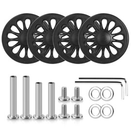 Volein 4 Pcs Replacement Luggage Rubber Wheels 2 inch, 50mm Suitcase Spinner Wheel Repair Repair Set, Wear-Resistant Trolley Casters (VA6, 50 mm)