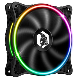 EMPIRE GAMING PC Case Fan Gamer 120 mm - High Air Flow - RGB Addressable LED PWM 3 Pins 5 Volt - Dual Loop - Quiet - Cooling 12 cm - Black