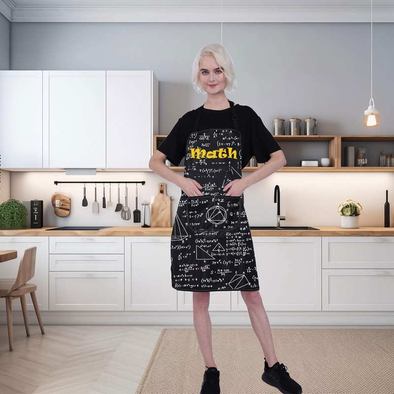 FUSTMW Math Apron with Pockets Math Gifts for Math Teacher