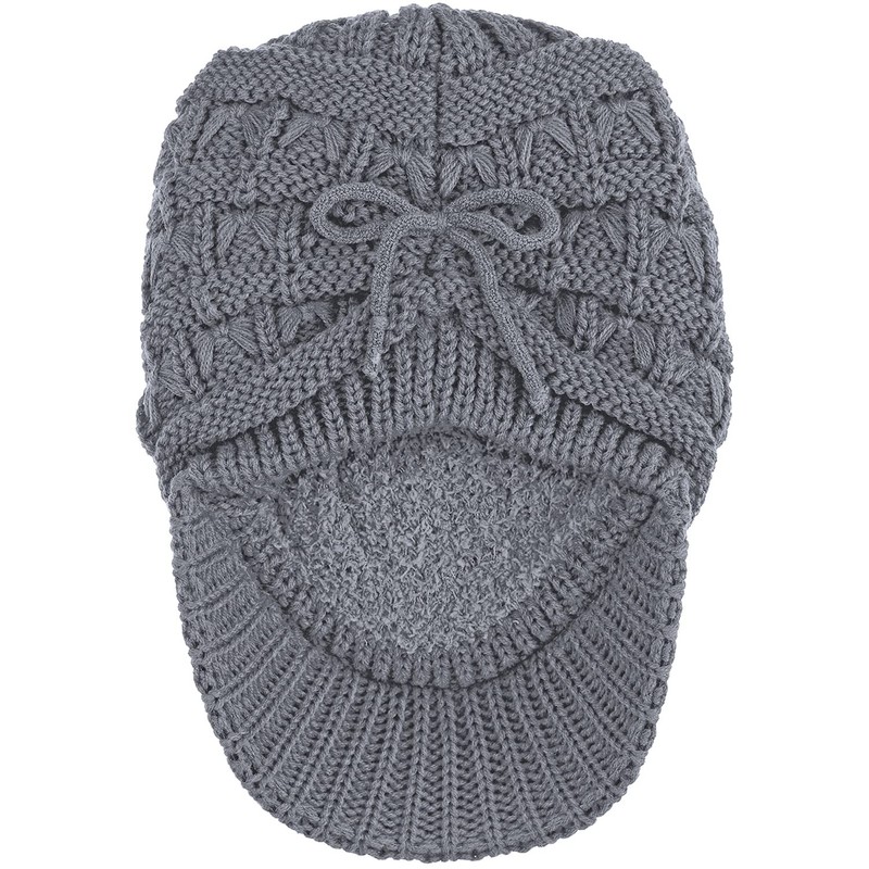 Winter Warm Fashion Knit Adjustable Warm Chenille Lined Winter Knit