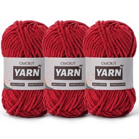 3 paquetes de hilo de felpilla grueso de ganchillo de Amigurumi – hilo de bebé para ganchillo suave – hilo de terciopelo esponjoso para mantas artesanías 150 g / 196.8 yardas